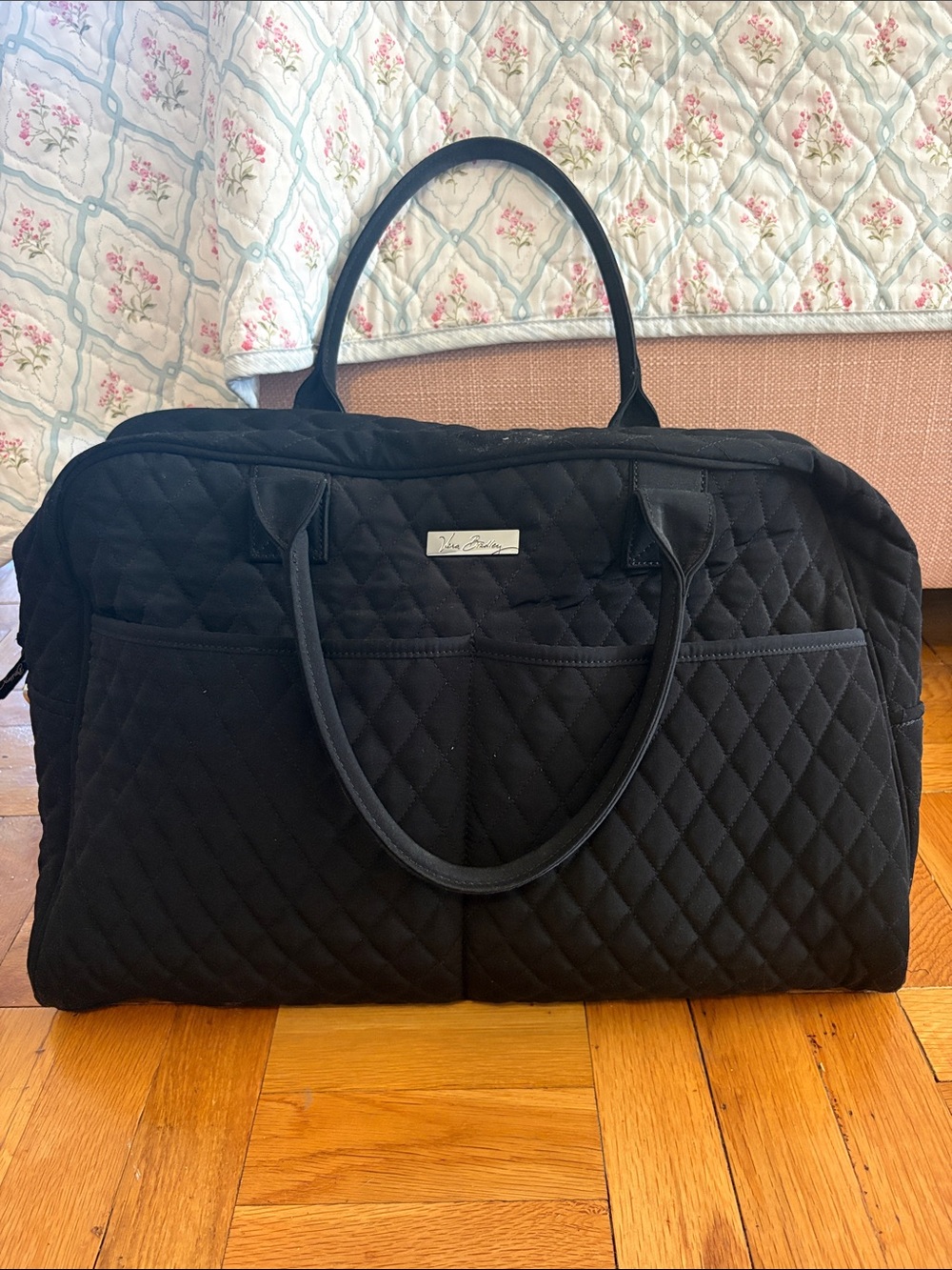 Vera Bradley Black Quilted Weekender Tote
